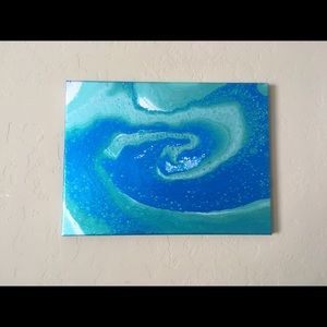 Fluid art acrylic pour art on 12x16
